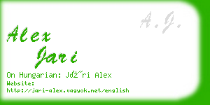 alex jari business card